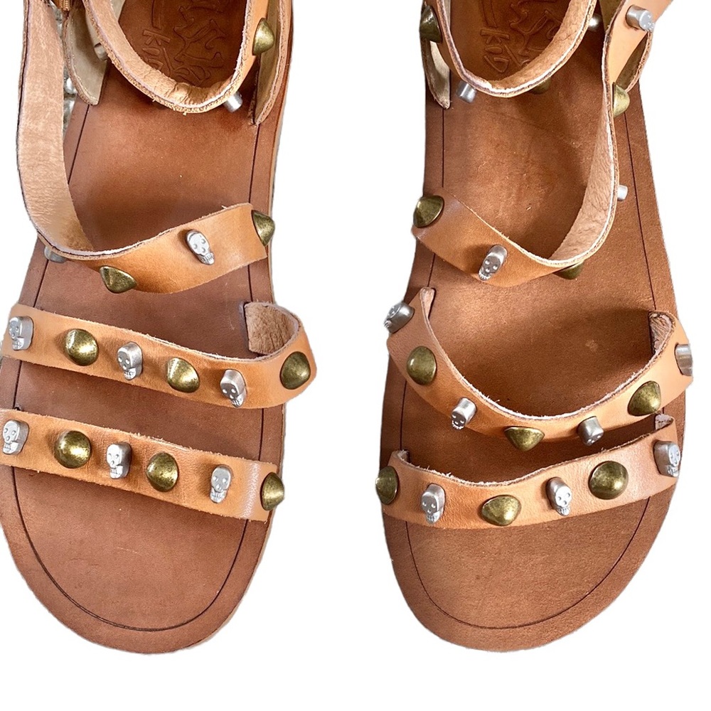 Ash Kids Girls Diabolo Caramel Studded Skeleton Skull Sandals 35 5 - Picture 5 of 11